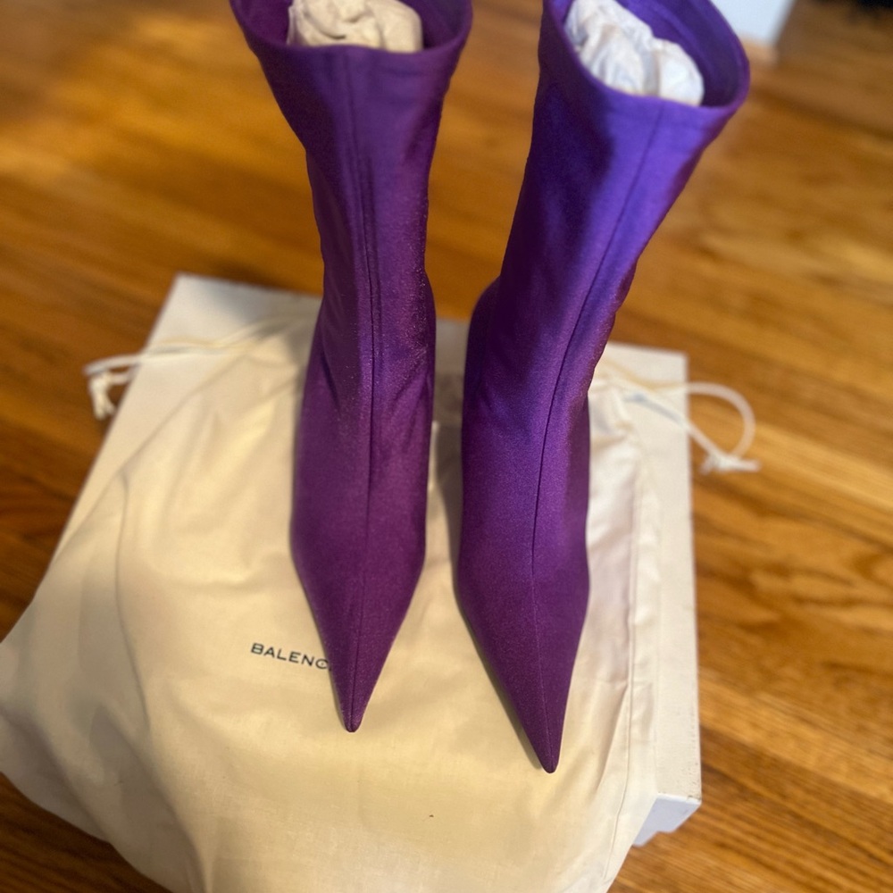Balenciaga Women's Vibrant Purple Heeled Boots